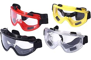AIRFUL 4 Pezzi Occhiali Protettivi Aantipolvere con Lenti Trasparenti, Anti-spruzzo, Anti-graffio, per il Lavoro in Laboratorio, per la Protezione del Lavoro, la Saldatura, Gli Esperimenti Chimici