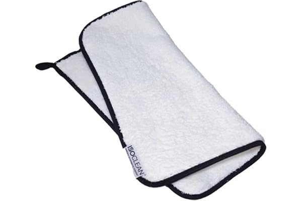 ISOCLEAN Serviette en Microfibre, Serviette Absorbante en Tissu Doux pour le Nettoyage des Pinceaux de Maquillage avec Bords Renforcés, Lavable en Machine et Réutilisable - 20 cm x 20 cm, Petite