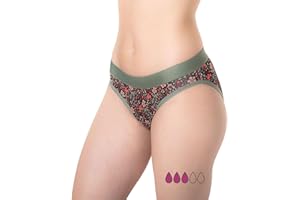 FARMA INCA - Bragas Menstruales Flujo Medio - Braguita Menstrual Reutilizable y Ecológica - Protección Contra Pérdidas de Orina - 95% Algodón. Kaki… (M)