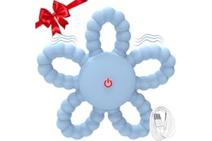 AIKUSICK Vibrating Chew Toys for Autistic Children, Dual Use Sensory Chew Teething Toys for Baby, 3 Vibration Modes, Easy to Grip Autism Sensory Equipment, Portable Teether for Special Needs Kids, ADHD (Blue)