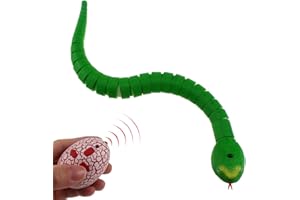 Escomdp RC Snake Infrared Remote Control Animal Car Vehicle Realistic Electric Electronic Kids Prank Scary Toy for Birthday Halloween Christmas (Green)