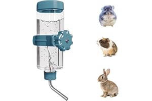 LOS ANDES 500ml Small Animal Water Bottle for Cage,Crate, Top Fill Water Dispenser for Guinea Pigs/Bunnies/Ferrets/Squirrel/Hedgehog/Hamster, BPA Free, Updated Mouth, Blue