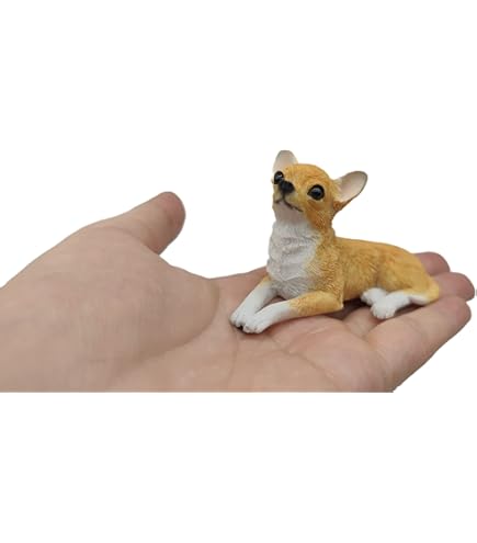 thumbnail: Lesser & Pavey Chihuahua Ornament – Zittende Walkies Figuur Goud/wit, 19 Cm Hoog