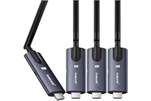 Lemorele Transmisor HDMI Inalámbrico y Receptores, 1080P Transmisión Inalámbrica HDMI, Compatible con la transmisión de Video Desde portátiles, cámaras y TV Box a monitores y proyectores (1TX-3RX)