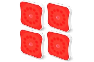 Bestendony Red Light Motion Sensor Night Lights, Rechargeable Battery, for Sleep Aid, Bathroom, Bedroom, Stairs, Travel, Kids Room, 4 Pack