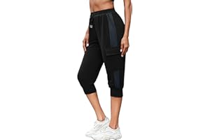 Marvmys Pantalon Jogging Femme Coton Pantalon Survêtement Sport Yoga et Fitness Taille Haute Pants avec Poche Pantalon Training