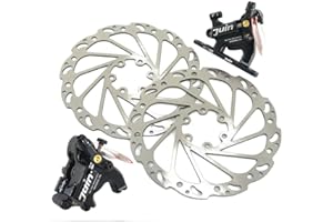 Juin Tech F1 Hydraulic Flat mount Road CX Disc Brake set 160mm with Rotor,Black, JT1909