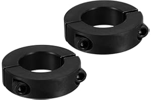 PATIKIL Bore 30mm Double Split Shaft Collar 54mm OD 15mm Thickness, 2 Pack 45#Carbon Steel Locking Collar Clamp Style with Set Screw for Machine Tools Industry, Black