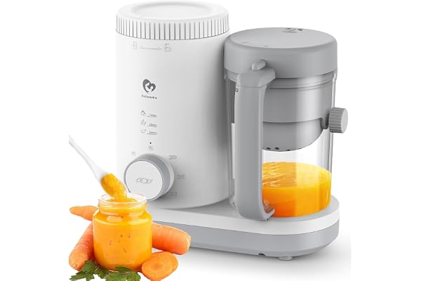 Robot Cuiseur Mixeur Bébé, Cuiseur Vapeur Bebe avec Panier à Vapeur Réversible, Opération Facile à un Bouton et Grande Ouverture pour un Nettoyage Facile Baby Food Precessor