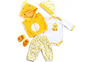 ZIYIUI Vêtements de Poupée pour New Born Baby Poupée,35-45cm Vêtements de Canard Jaune, Ensemble de Cinq Reborn Poupée Vêtements
