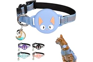 Kittytag Obroża dla kota z akcesoriami kompatybilnymi z Airtag Apple, odblaskowy i świecący czat GPS z zabezpieczeniem przed uduszeniem, regulowany, GPS Airtag nie jest dołączony!