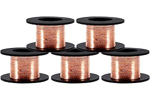DUOKON 5 unids 0.1mm Alambre de Imán Esmaltado Alambre de Soldadura de Cobre Alambre Esmaltado cobre esmaltado Reparación Longitud del Cable 12m