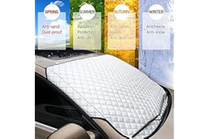 Wefine Car Windscreen Frost Cover Heavy Duty Windscreen Frost Protector Snow Ice Frost Sun UV Dust Water Resistent Pefect Fit for Cars SUVs in all Weather(140x90cm)