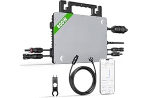 BATENORY 800W Wechselrichter 2 MPPT Tracking und WiFi App-Steuerung, Leistung einstellbar 500W-800W Micro Wechselrichter Balkonkraftwerk für PV Module - 5m Kabel (0% MwSt DE)