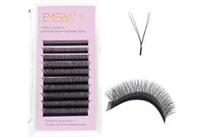 EMEDA Extensiones de pestañas en Y YY D Curl .07mm 8-14mm Mixed Tray Pestañas de volumen Ventiladores 2D Extensión de pestañas .07 Mezcla YY Tipo Pestañas suaves para ojos 12mm 10mm 14mm (D mix)