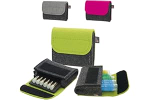 Trousse de pharmacie Premium d'ebos ✓ Trousse de secours ✓ Poches de granules en véritable feutre de laine ✓ 6 boucles pour flacons à granules, tubes à granules | Etui à granules, trousses à granules, pochette d'homéopathie comme ensemble pour la conservation de l'armoire à pharmacie homéopathique (vert citron)