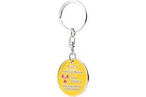 Radiacode Funny Physics Gifts for Enthusiasts and Nuclear Nerds Glow in the Dark Keychain Science Accessories Dont Drop and Run, amarillo, Talla única