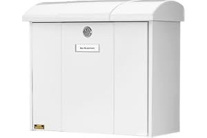 BURG-WÄCHTER brevlåda med hopfällbart regntak, A4 Inkast-format, EU-standard EN 13724, galvaniserat stål, Olymp 916 W