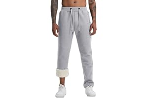Aisprts Pantalon Chandal Hombre Pantalones Deportivos Forro Polar Térmico Pantalones Casuales Hombre de Invierno con 2 Bolsillos con Cremallera y Cinturilla Elástica con Cordón