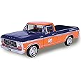 1979 F-150 Custom Pickup Truck Gulf Dark Blue and Orange 1/24 Diecast Model Car by Motormax 79652