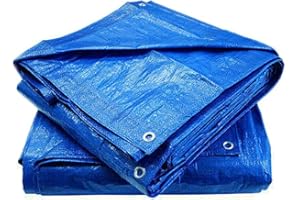 TARPS Clothing Estates - BLUE TARP SHEET Tarpaulin Camping Strengthened Waterproof Heavy Duty Lightweight 60 g/sm Farm Agricultural Equipment Garden Body Shop Garage Car Cover (2 x 2 m / 7' x 7')