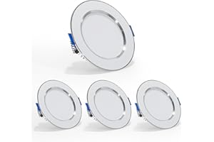 Kambo Downlight Led Empotrable 7W - 4 Pack Foco Empotrables LED Techo Redondo Blanco Neutro 4000K 690LM - Metal de Aluminio Ojos de Buey de LED Ф 75-85mm AC 85-265V para Salón Cocina