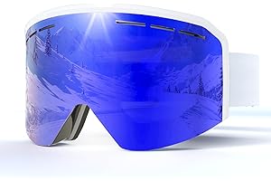 JQF Gear Occhiali da Sci,YH359 Maschera da Sci OTG per Unisex Anti-UV400 Anti Nebbia Antivento Antipolvere Occhiali da Neve per Ski Ciclismo Moto Sport All'aria Aperta