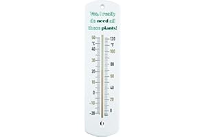 THERMOMETER WORLD Greenhouse Thermometer - 240 mm Classic Garden Thermometer Gift For Outdoor Use In Garden Greenhouse Shed Allotment Accessories Ideal Gardening Gifts (Yes, I really do need all these plants)