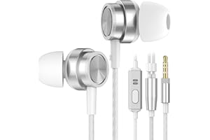YATLOML Auriculares In Ear con Cable y Micrófono, Sonido Estéreo, Aislamiento de Ruido, Graves Potentes, para Samsung Galaxy, Tabletas, MP3 y Todos los Dispositivos de Auriculares de 3.5mm