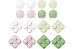 PlayVital Cover Boutons avec Capuchon Joystick pour Switch 2 Joycon,8 PCS Button Caps & 8 PCS Stick Analogique pour Nintendo Switch 2 Thumbstick Grips Protection-Blanc & Jaune & Rose & Vert Matcha