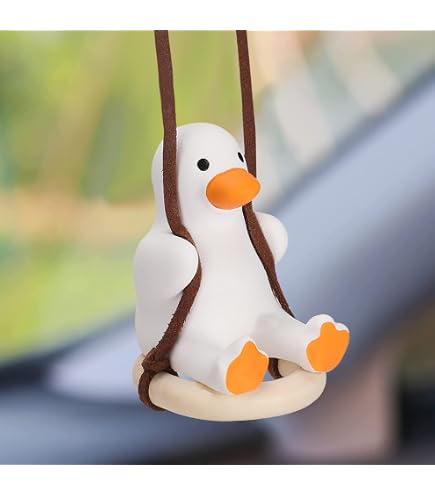 Gancetto Per Specchietto Auto A Forma Di Altalena - Accessorio Kawaii In Resina Per Interni Auto, Regalo Simpatico Uomo/Donna, Decorazione Estetica