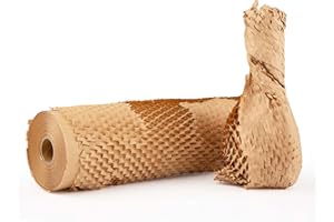 HELPERS LAB Carta a nido d'ape, carta da imballaggio - Materiali di imballaggio per articoli sensibili Materiale di imbottitura per il trasporto -imballaggio di articoli e pacchi, trasporto 30cm/40M 80g