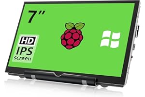 HAMTYSAN 7 Pulgadas Pantalla Monitor Portátil Externa 800x480 IPS Pequeño HDMI para Raspberry Pi 400/4/3/2/Zero/B/B+ Jetson Nano Win11/10/8/7 (No táctil)