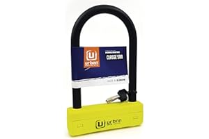 URBAN UR120220 Antivol U Moto Haute Sécurité Homologué SRA, Fourchette ø18mm Acier Trempé, Double Verrouillage, Plus Visible, Cadenas en U 120x220mm Plus Compact pour Pneu Moto, Scooter, Velo
