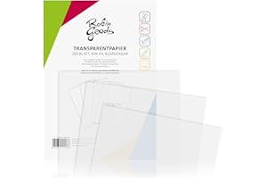Robin Goods® - Papel transparente premium (200 hojas, DIN A4, 110 g/m², imprimible, papel calco, papel arquitectónico)
