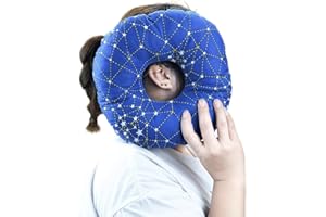 LUFEIS Ear Piercing Pillow, 11 Inch Piercing Pillow for Side Sleepers, Donut Pillow for Ear Piercing, Pillow with Ear Hole, Adjustable Filling with Invisible Zipper, O-Shaped Pillow for Sleeping Guard