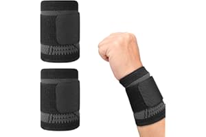 PSOWQ Confezione da 2 bende per il polso, supporto per il polso fitness: fascia per il polso, fascia per le mani destra e sinistra, sollievo dal dolore, tendinite, fascia per il polso per lo sport