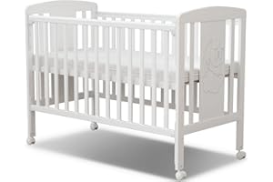 MEICI BABY Nova -3-in-1 Wooden Baby Cot Bed,Baby Crib,Convertible Baby Bed with Teething Rail,5 Adjustable Bed Base Positions,Mattress Included,From Birth to 6 Years