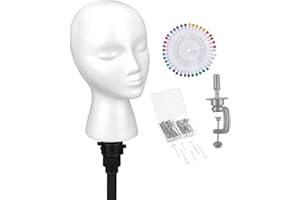 NEVERLAND BEAUTY & HEALTH Tête de Mannequin Femme en Polystyrène Neverland Têtes Polystyrène Femme Mousse de Polystyrène Mousse Modèle de Tête Idéal pour Exposer les écouteurs, Chapeaux, Perruques, Blanc