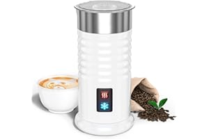 TOPERSUN NAHKZNY Espumador Leche Eléctrico 240ML Espumador 400W Batidor de Leche Puede Hacer Leche Caliente Espuma de Leche Fría y Caliente (Blanco)
