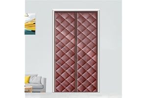 WENT Cortina Aislante Magnética para Puertas, Aislamiento para el Invierno. Ideal para Habitaciones Con Aire Acondicionado y Calefacción. No Requiere Perforación, Fácil de Instalar. 90 x 210cm, Marrón