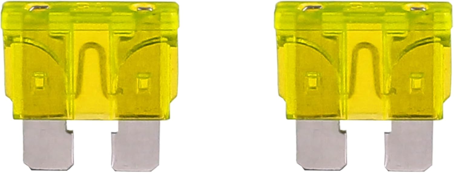 Car Fuses, 2Pcs Standard Blade Fuses 20A for Car Boat RV Truck Motorcycle (Yellow 20 Amps)