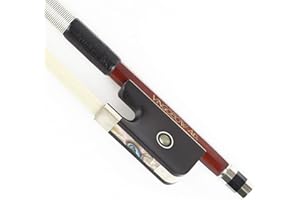 VINGOBOW Arco de viola de madera de Brasil para estudiantes avanzados, varilla recta de crin natural, tamaño 4/4