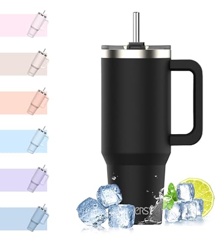 Simple Modern Tazza Termica con Cannuccia e Manico | Bicchiere Termico in Acciaio Inossidabile Isolato | Regali per Donne & Uomini | Trek | 1180ml | R | Leroy Merlin