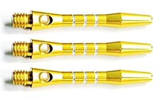 THOR-DARTS Cañas de Dardos de Aluminio con Tiras, cañas Cortas y Medias, 1-6 Juegos, Opcionales con Anillos de Goma Negros 2BA o Anillos de Silicona Azules