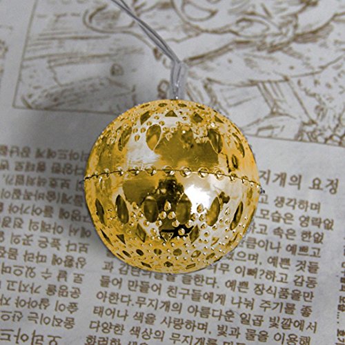 sunnymi 2.5m 20 Lampe Batterie Kugel Licht String/Warmweiß/Weihnachten WeddingXmas Party Dekor/Outdoor Fairy String Licht Lampe/Wunderbare Visuelle Effekte (Gold)