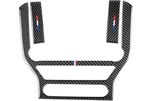 SZFJMQP Carbon Fiber Frame Cover Trim Sticker Accessories Decoration Compatible with Ford Mustang S550 2015-2023 (America Red Strip, Dashboard CD Media Control Panel 08)
