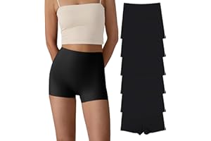 SHARICCA Culotte pour Dames Douce Court sans Couture Boxer Short SéCurité Pantalons Pantalons Courts CaleçOns Taille Haute en Viscose