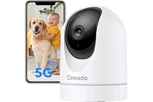 Cinnado 5MP Telecamera WiFi Interno - 5G/2.4GHz Videocamera Sorveglianza Interno Wi-Fi per Baby con Visione Notturna, Supporta Tracciamento del Movimento, Compatibile con Alexa