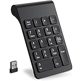 cimetech Pavé Numérique sans Fil, Clavier Numérique Ergonomique Portatif Mini avec Récepteur USB 2.4G, Pavé de Calcul de Bure